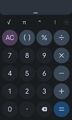 Smartphone calculator app listing showing 8 MB of storage used